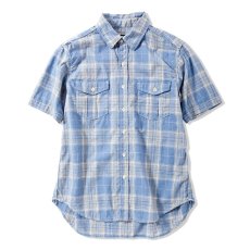 画像1: ☆SALE☆CASH CA ＜カシュカ＞ / MADRAS SS SHIRT [NAVY] (1)