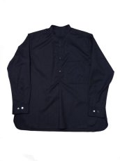 画像1: URU [ウル] WOOL PULLOVER  SHIRT [NAVY]  (1)