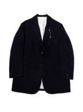 画像1: URU [ウル] BIG SILHOUETTE WOOL JACKET [NAVY]  (1)