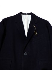 画像2: URU [ウル] BIG SILHOUETTE WOOL JACKET [NAVY]  (2)