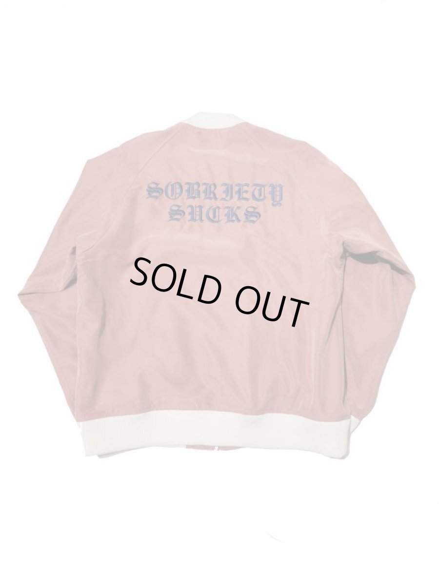 画像2: Black Weirdos [ブラック ウィドゥ] Rayon Night Jacket  [Salmon Pink] (2)