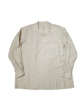 画像1: URU [ウル] OPEN COLLAR L/S SHIRT [BEIGE] (1)