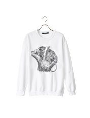 画像1: Sasquatchfabrix. [サスクワッチファブリックス]“LEOPARD” PILLING SWEATSHIRT [WHITE]  (1)