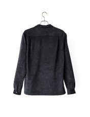 画像2: Sasquatchfabrix.  [サスクワッチファブリックス] ULTRASUEDE OPEN COLLAR SHIRT [BLACK]  (2)