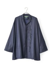 画像1: Sasquatchfabrix. [サスクワッチファブリックス] "KUNG FU" BIG SHIRTS [NAVY]  (1)