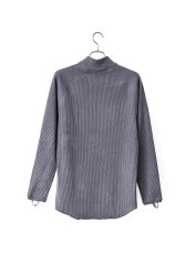 画像2: Sasquatchfabrix. [サスクワッチファブリックス]KNIT CORDUROY MOCKNECK [CHARCOAL GRAY]  (2)