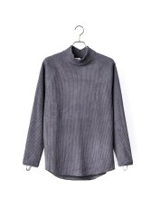 画像1: Sasquatchfabrix. [サスクワッチファブリックス]KNIT CORDUROY MOCKNECK [CHARCOAL GRAY]  (1)