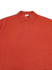 画像2: URU [ウル] KNIT POLO SHIRTS [ORANGE]  (2)