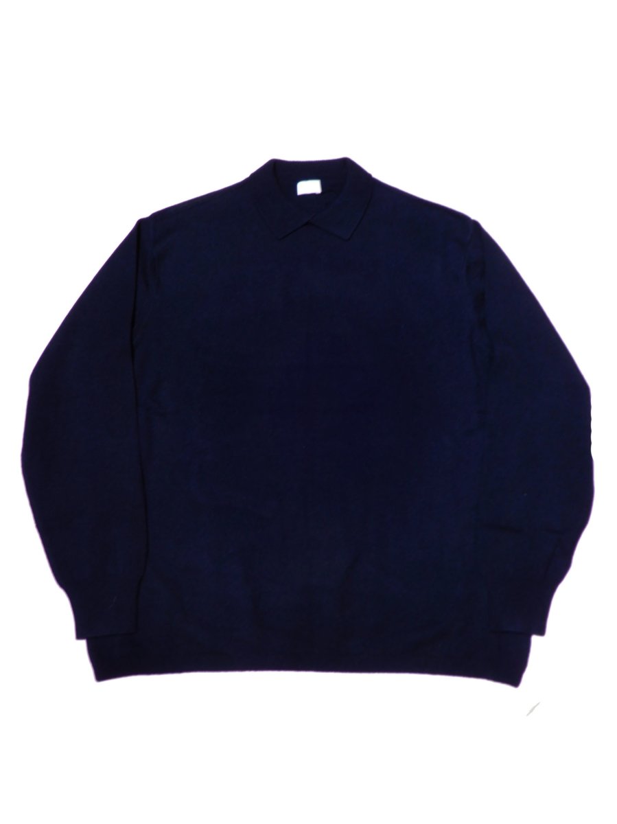 画像1: URU [ウル] KNIT POLO SHIRTS [D.NAVY]  (1)
