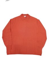 画像1: URU [ウル] KNIT POLO SHIRTS [ORANGE]  (1)