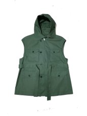 画像1: URU [ウル] COTTON ZIP UP VEST [KHAKI]  (1)