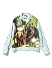 画像1: Sasquatchfabrix. [サスクワッチファブリックス] NANPOU PLANT SHIRT JACKET [LIGHT SAX × CHARCOAL]  (1)