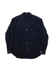 画像1: URU [ウル] LINEN L/S SHIRTS [NAVY]  (1)