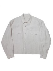 画像1: URU [ウル] LINEN L/S SHORT LENGTH SHIRTS [NATURAL]  (1)