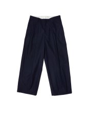 画像1: URU [ウル] 1TUCK PANTS (TYPE B) [NAVY]  (1)