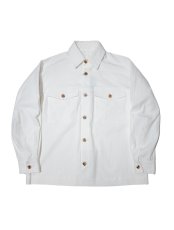 画像1: URU [ウル] COTTON SHIRTS JACKET [WHITE]  (1)