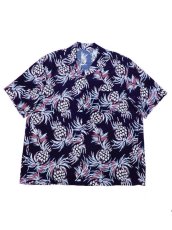 画像1: URU [ウル] RAYON S/S SHIRTS [NAVY] (1)