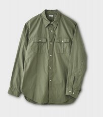 画像1: PHIGVEL [フィグベル] REGULAR COLLAR UTILITY SHIRT [OLIVE] (1)