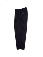 画像2: URU [ウル] COTTON RAYON 1 TUCK PANTS [NAVY]  (2)