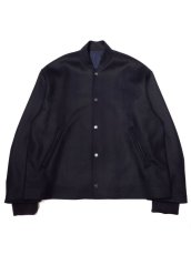 画像1: URU [ウル] WOOL STADIUM JACKET [NAVY]  (1)