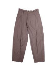 画像1: URU [ウル] COTTON 1 TUCK PANTS [BROWN]  (1)