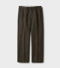 画像2: PHIGVEL [フィグベル] LINEN PIN TUCK TROUSERS [SEPIA GRAY] (2)