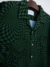 画像2: Black Weirdos [ブラック ウィドゥ] Checker Aloha Shirt [GREEN] (2)