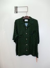 画像1: Black Weirdos [ブラック ウィドゥ] Checker Aloha Shirt [GREEN] (1)