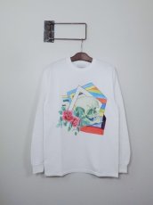 画像1: Black Weirdos [ブラック ウィドゥ] Skull Drawing L/S Tee [WHITE] (1)