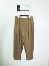 画像1: URU [ウル] LINEN SILK TWILL / 2 TUCK PANTS [BEIGE]  (1)