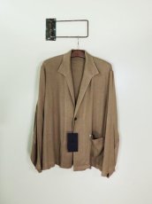 画像1: URU [ウル] LINEN SILK TWILL / 1 BUTTON SHIRTS JACKET [BEIGE]  (1)