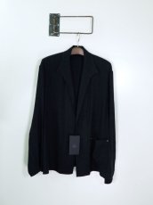 画像1: URU [ウル] LINEN SILK TWILL / 1 BUTTON SHIRTS JACKET [NAVY]  (1)