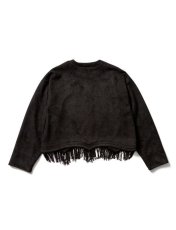 画像2: Sasquatchfabrix.  [サスクワッチファブリックス] FRINGE FAKE SUEDE SMOCK [BLACK]  (2)