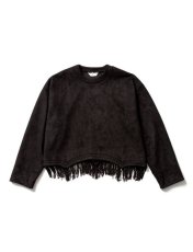 画像1: Sasquatchfabrix.  [サスクワッチファブリックス] FRINGE FAKE SUEDE SMOCK [BLACK]  (1)