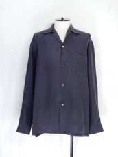 画像1: URU [ウル] OPEN COLLAR L/S SHIRTS [NAVY]  (1)