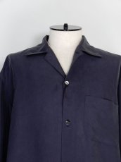 画像7: URU [ウル] OPEN COLLAR L/S SHIRTS [NAVY]  (7)