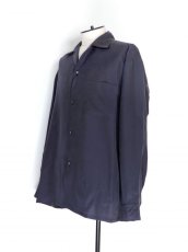 画像2: URU [ウル] OPEN COLLAR L/S SHIRTS [NAVY]  (2)