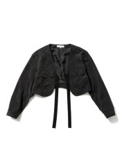 画像1: Sasquatchfabrix. [サスクワッチファブリックス] 70-21 CORDUROY BOLERO JACKET [BLACK]  (1)