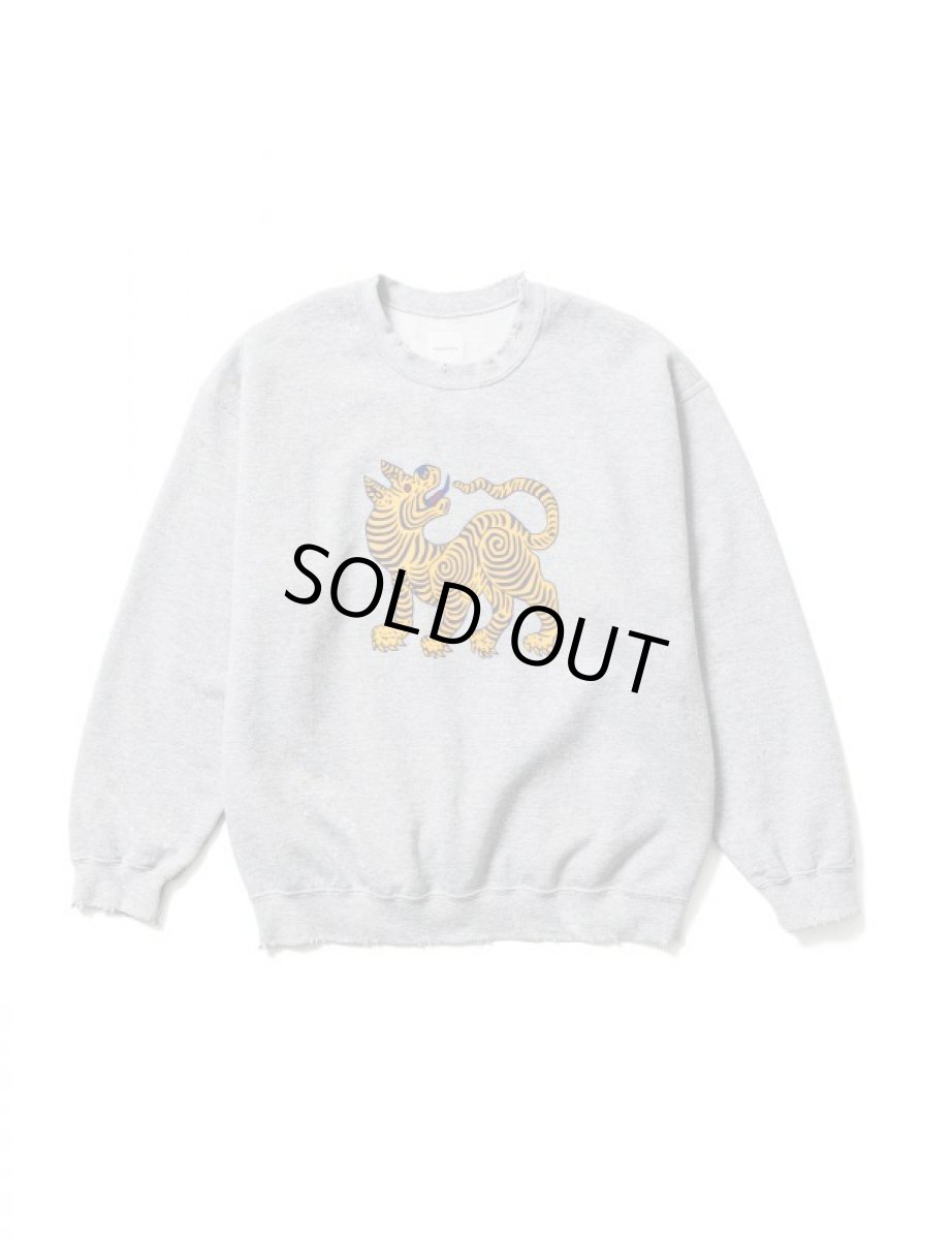 画像1: Sasquatchfabrix. [サスクワッチファブリックス] ORIENTAL TIGER CREWNECK SWEATSHIRT[Ash Gray]  (1)