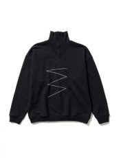 画像1: Sasquatchfabrix. [サスクワッチファブリックス]TALISMAN HALF ZIP SWEATSHIRT[Black]  (1)