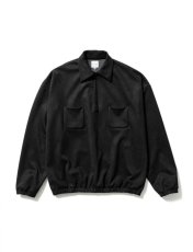 画像1: Sasquatchfabrix. [サスクワッチファブリックス]SYNTHETIC SUEDE HALF ZIP CUTSEWN[Black]  (1)