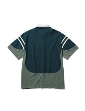 画像2: Sasquatchfabrix. [サスクワッチファブリックス] TRIMMING BASEBALL H/S SHIRT [Blue Green]  (2)