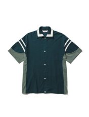 画像1: Sasquatchfabrix. [サスクワッチファブリックス] TRIMMING BASEBALL H/S SHIRT [Blue Green]  (1)