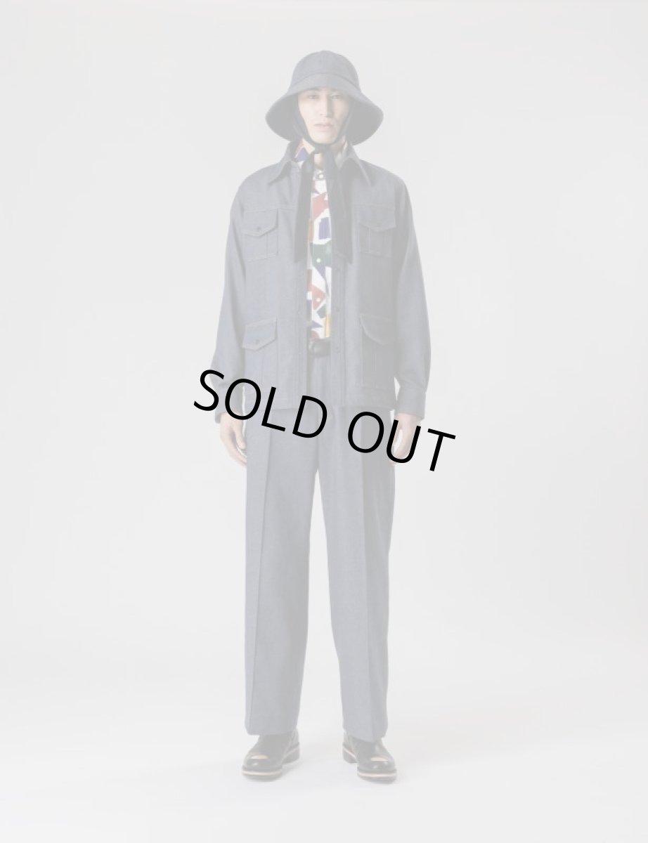 画像4: [SALE 40%OFF]Sasquatchfabrix.  [サスクワッチファブリックス] DENIM PIPED STEM SLACKS [Indigo Navy]  (4)