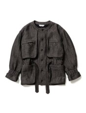 画像1: [SALE 40%OFF]Sasquatchfabrix. [サスクワッチファブリックス] WOOL LINEN BUSH JACKET [ASH BLACK]  (1)