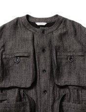 画像3: [SALE 40%OFF]Sasquatchfabrix. [サスクワッチファブリックス] WOOL LINEN BUSH JACKET [ASH BLACK]  (3)