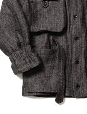 画像5: [SALE 40%OFF]Sasquatchfabrix. [サスクワッチファブリックス] WOOL LINEN BUSH JACKET [ASH BLACK]  (5)