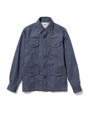 画像1: [SALE 40%OFF]Sasquatchfabrix. [サスクワッチファブリックス] DENIM BUSH SHIRT JACKET [INDIGO NAVY]  (1)