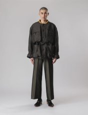 画像7: [SALE 40%OFF]Sasquatchfabrix. [サスクワッチファブリックス] WOOL LINEN BUSH JACKET [ASH BLACK]  (7)