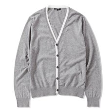 画像1: ★SALE50％OFF★CASH CA ＜カシュカ＞ / FOLD BACK TRIM CARDIGAN [GRAY] (1)